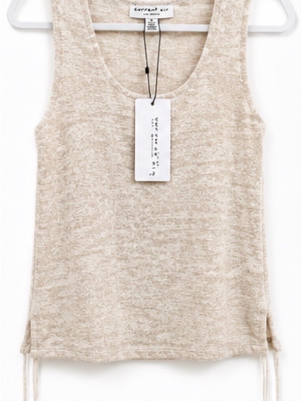 Current Air Frosted Wheat Textured Side Tie Tank Top XS NWT